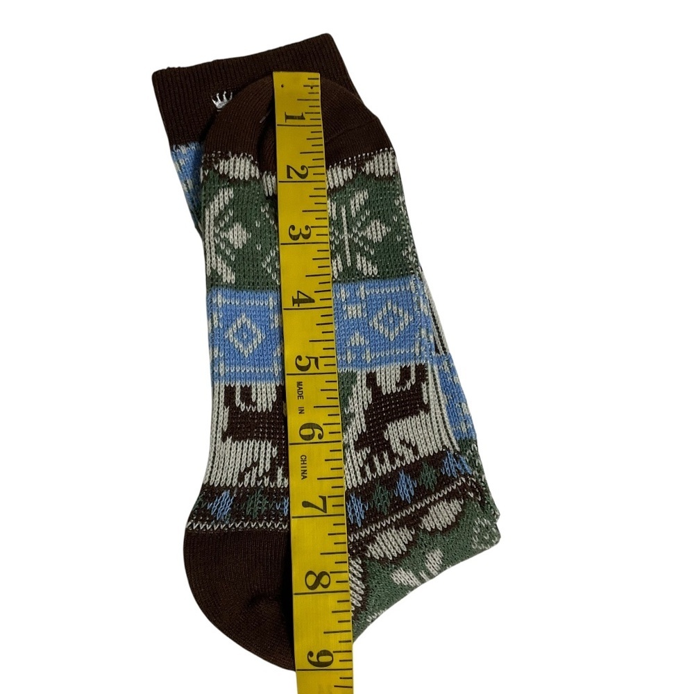NWOT Deer Forest Cabin Crew Socks 9” Cozy Winter Lodge Nature Core - Picture 6 of 6
